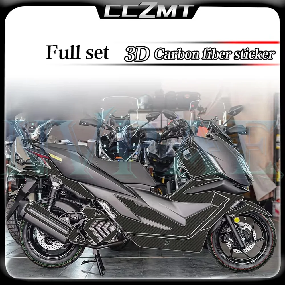 For ZONTES 125X 150x Carbon Fiber Decorative Stickers Motorcycle Film Fuel Tank Stickers Scratch Resistant Modification