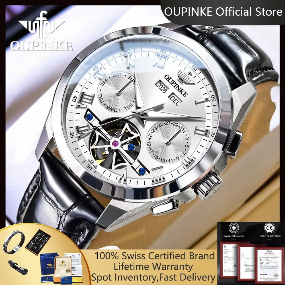 

Мужские автоматические часы OUPINKE 3281: Новинка, скелетонизированный дизайн, люкс, бизнес-стиль, оригинальный бренд