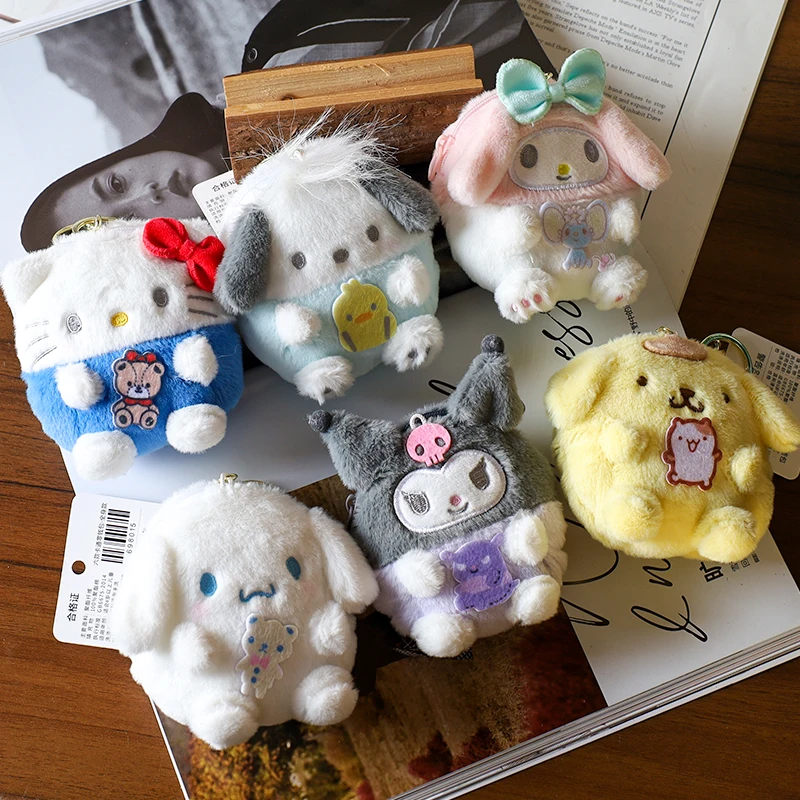 

Cinnamoroll плюшевые кошельки для монет мини-рюкзак подвески Kuromi Pochacco плюшевые куклы сумки для хранения наушников кошельки для монет подарки