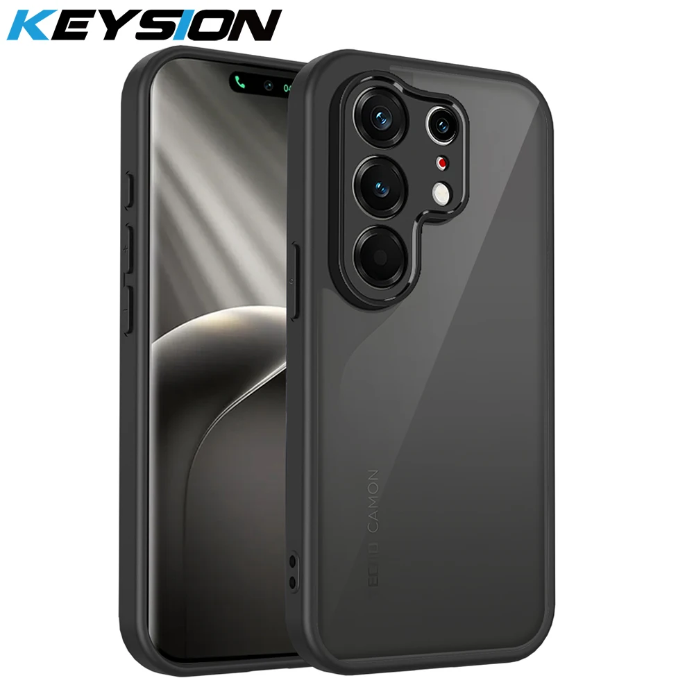 KEYSION Matt Transluzente Schwarze Handyhülle für TECNO Camon 50 Ultra 5G Weiche Silikon+PC Stoßfeste Schutzhülle für CAMON 50 Pro 4G 5G