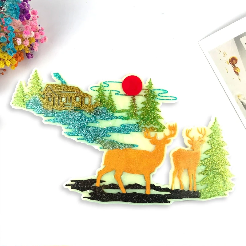 Christmas Deer Mold DIY Ornaments Pendant Jewelry Epoxy Resin Crafting Molds