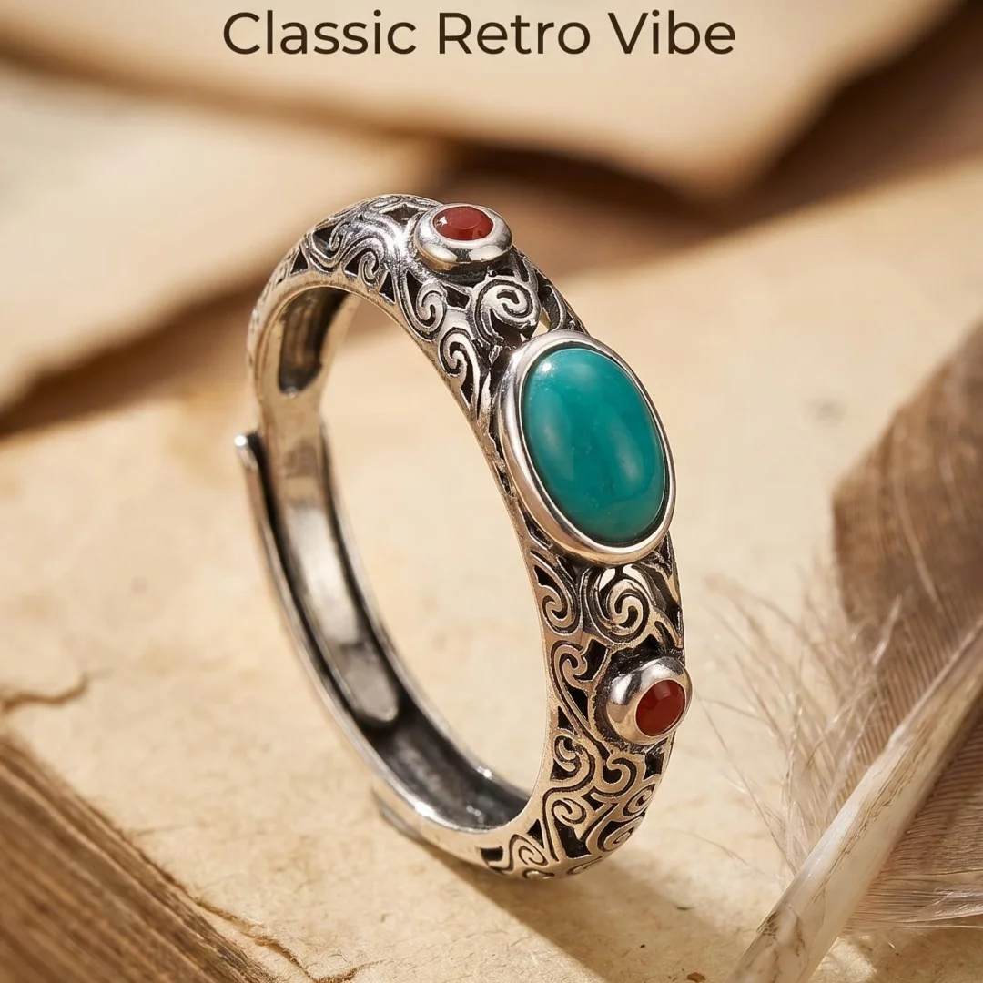 New 925 Sterling Silver Ring Vintage Pattern for Women Fashion Wedding Engagement Jewelry Shining Simulated Diamond Women Gifts