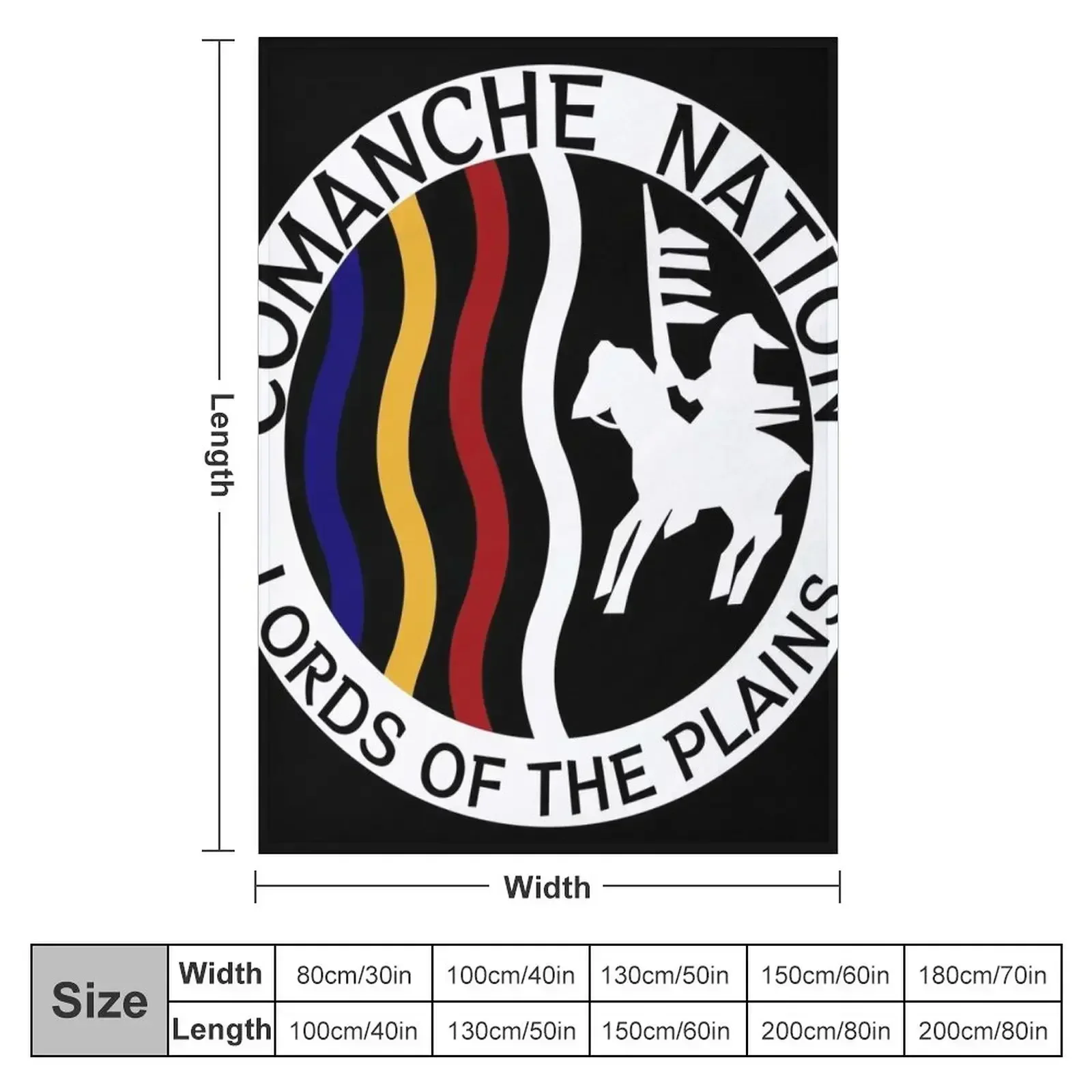 Comanche Nation Seal Throw Blanket Luxury Brand Multi-Purpose Luxury Thicken Furry Shaggy wednesday Blankets