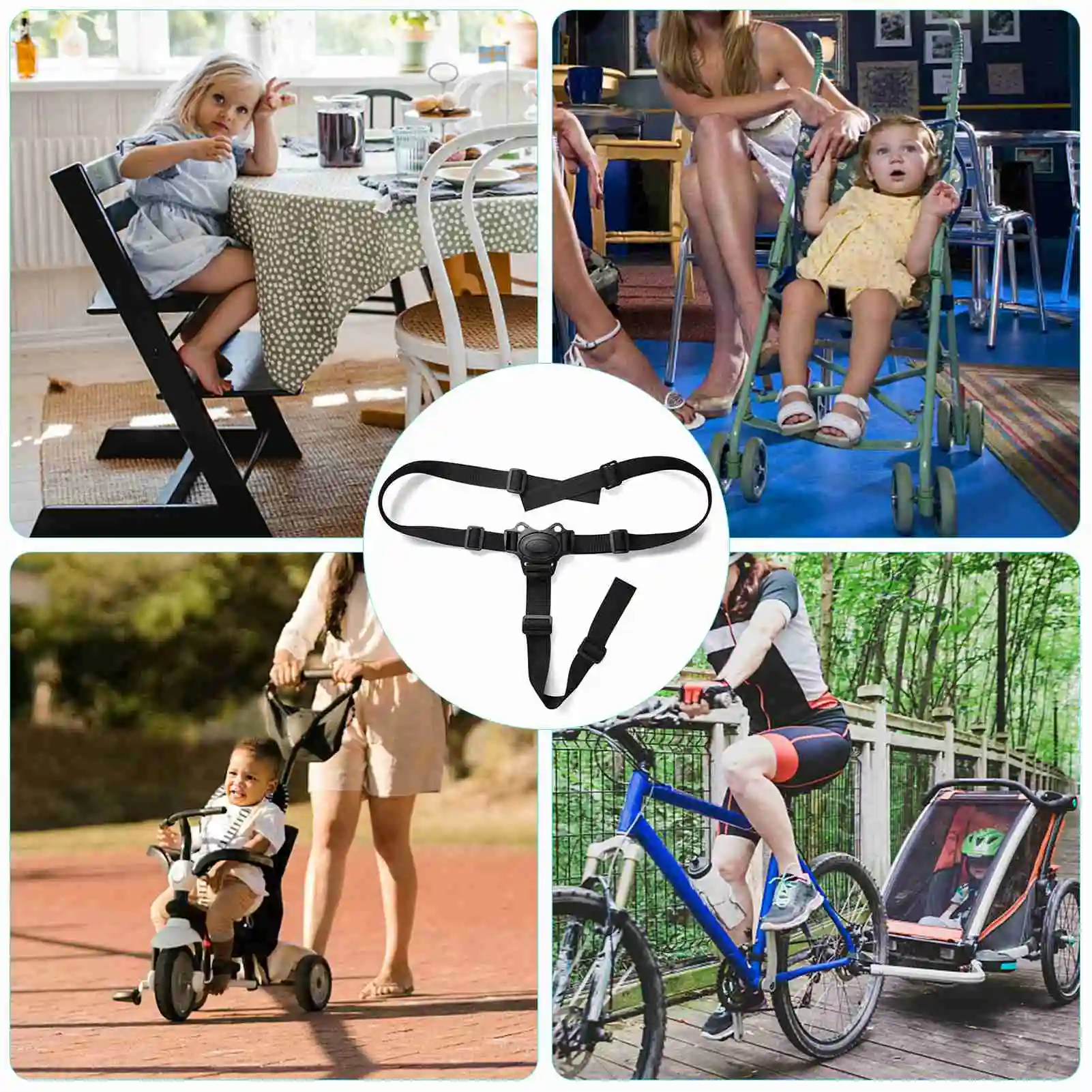 

Регулируемый 3-точечный ремень безопасности для младенцев, ремни для детского стульчика, ремни безопасности для детской коляски и стульчика