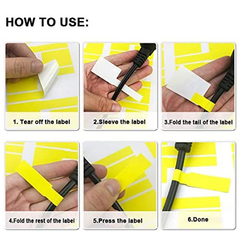 900Pcs Cable Label Sticker impermeabile Network Wire Cable Tie Marker Marking Organizer Tag Management Tool etichetta adesiva