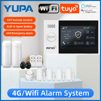 2G/4G Wireless Home Alarm SMS Complete Burglar Alarm System With Alarm Siren 120dB Intelligent LCD Display Compatible Tuya APP