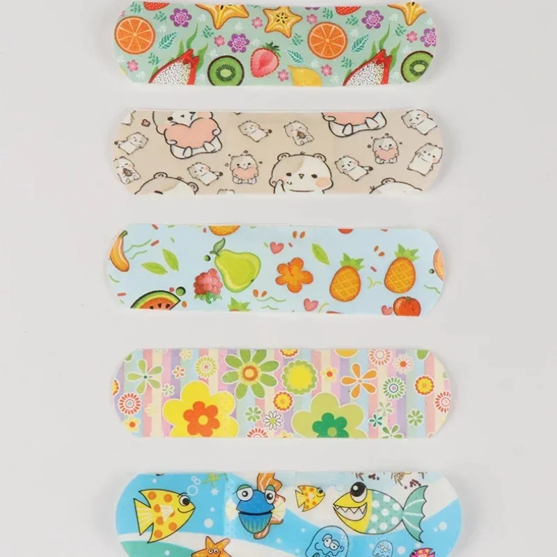 100pcs/lot Waterproof Cute Cartoon Band Aid Hemostasis Adhesive Bandages First Aid Emergency Kit for Kids Children Random