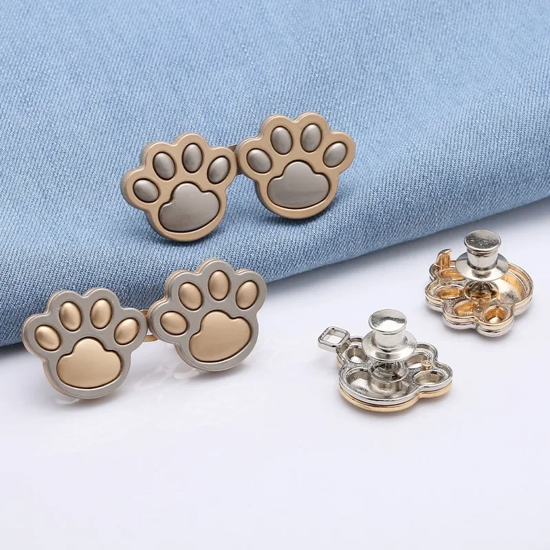 Bonita garra de gato para apretar, broches con hebilla de cintura de Metal, alfileres, Clip, botón a presión ajustable, botones vaqueros, accesorios de ropa desmontables