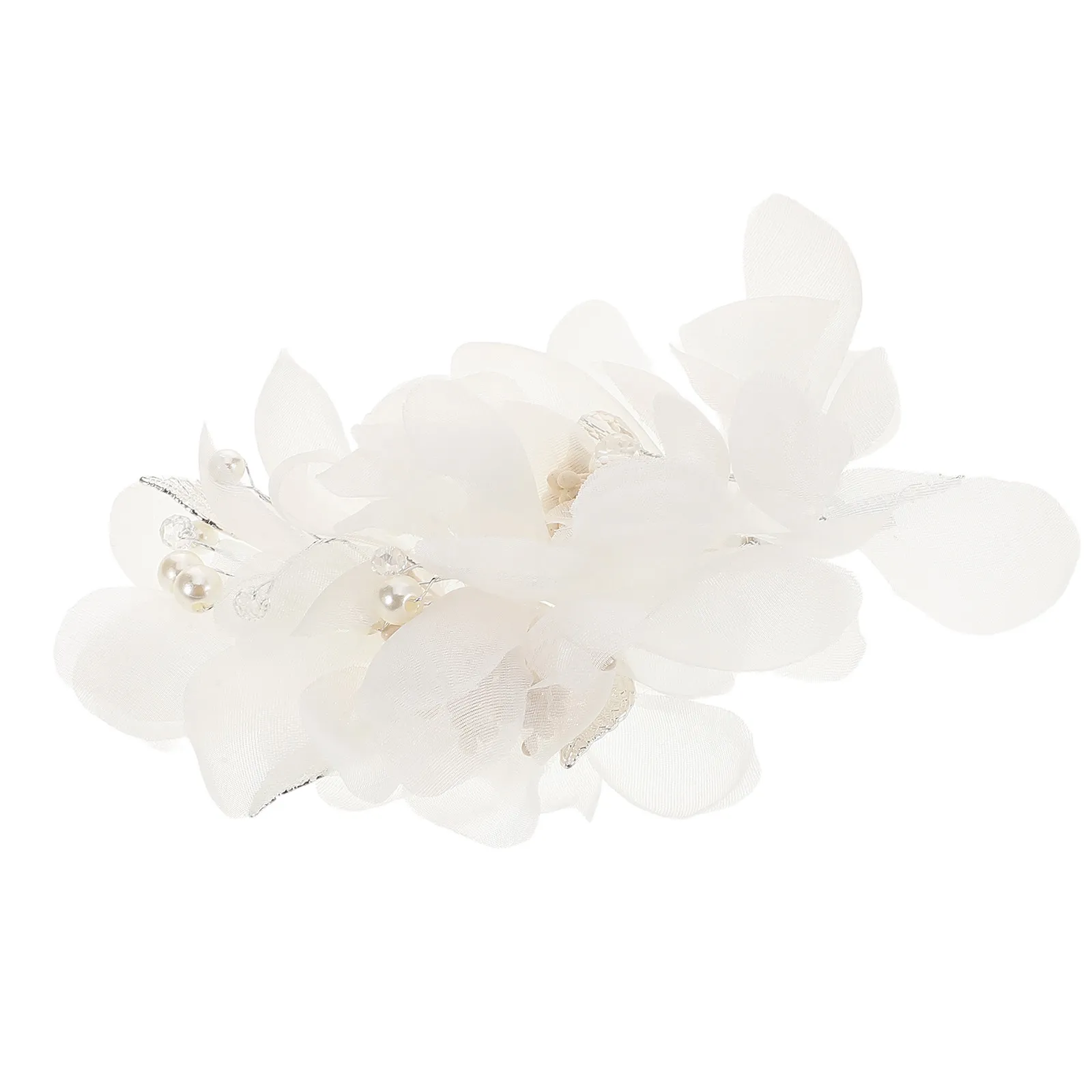 

Bridal Tulle Flower Headpiece Handmade Elegant Lightweight Wedding Hair Clip for Bride Bridesmaid Flower Girl Chapel Updo Hair