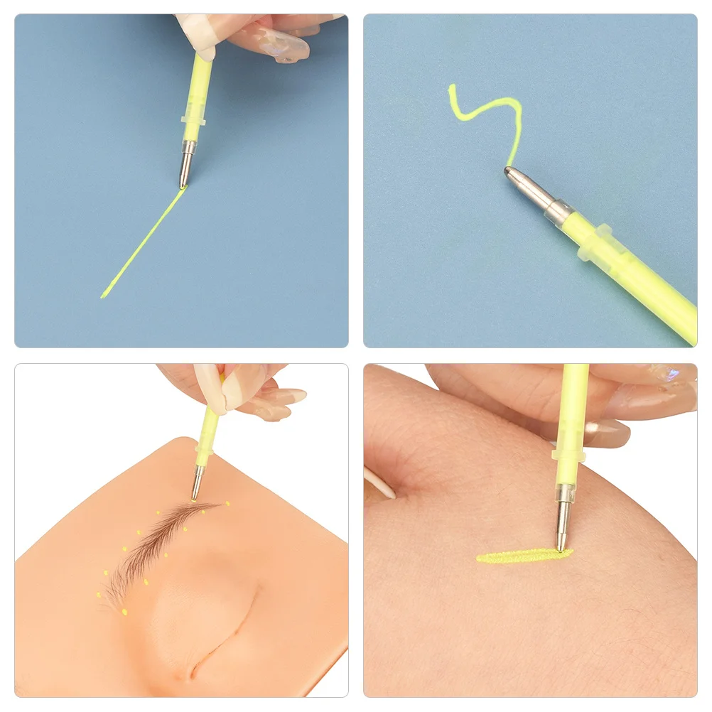 Marqueur de peau étanche à base d'huile, cartographie de Position de maquillage, pour tatouage des sourcils, outils d'art corporel, stylo de tatouage, cartographie des sourcils, 3 pièces