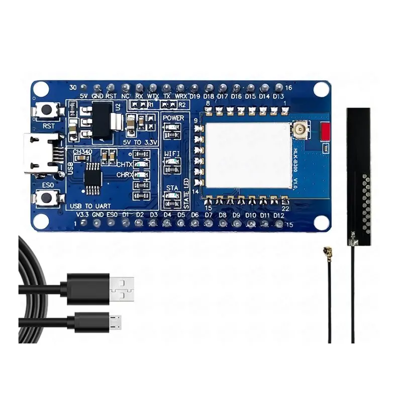 

ABJF-AT Firmware Compatible For Smart Home Wi-Fi 6+ Bluetooth 5.4 Module Test Kit Low-Power Serial To Dual-Mode Wireless Module
