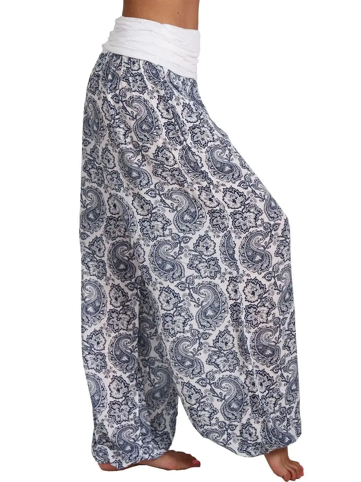 

High Waist Wide Leg Pants Casual Printed Polyester Fiber Straight Cut Women's Fashion Spring Season High Waist Wide Leg Trousers
