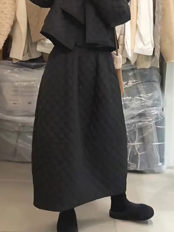 Gonna a trapezio a vita alta dimagrante Gonna a trapezio in cotone retrò Sle da donna Faionable Gonna ampia invernale 2025 f-lunghezza