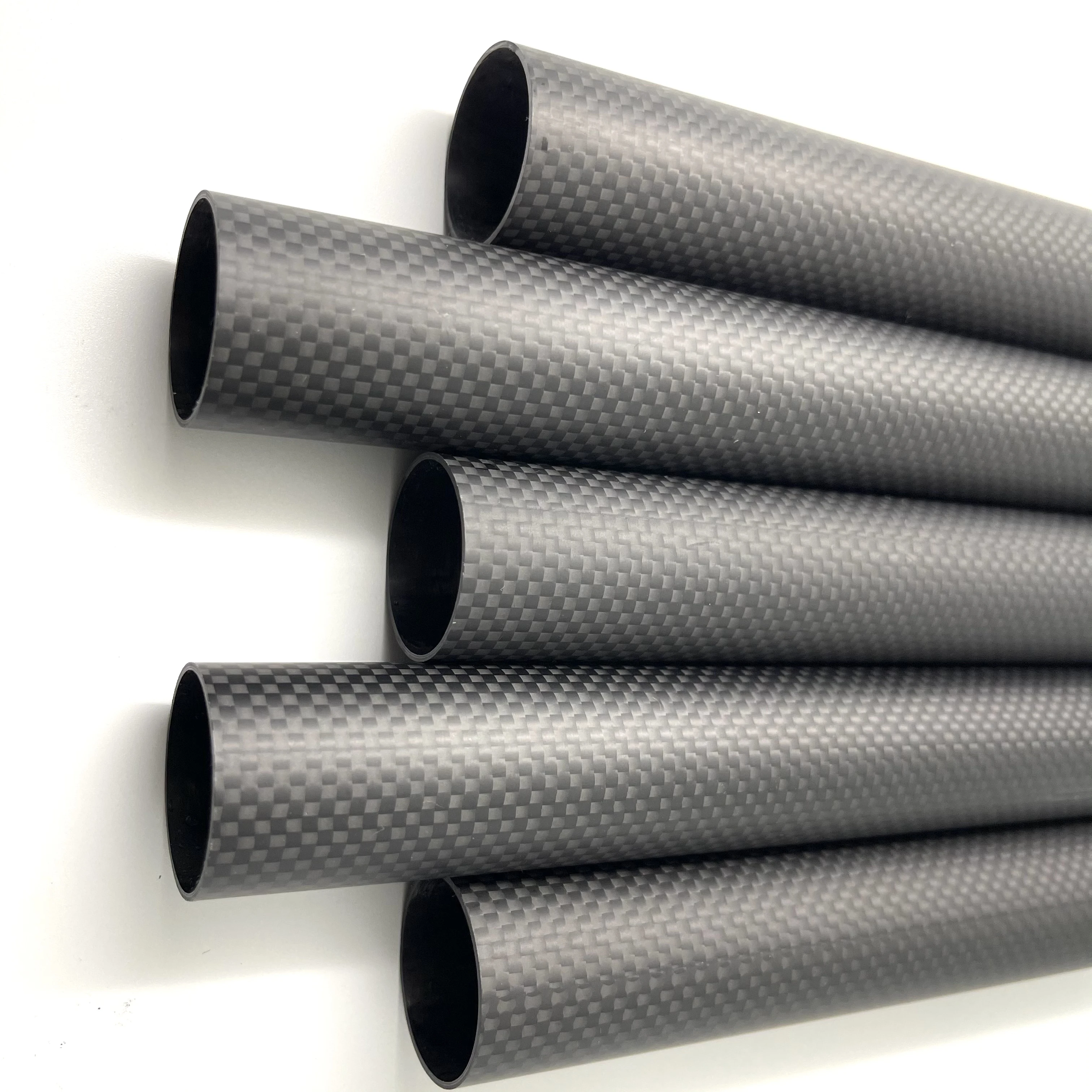 2Pcs 3K carbon fiber tube Length 1000mm Plain Matte  wall thickness 1.5mm  OD10mm 12mm 16mm 18mm 20mm 25mm 30mm 40mm carbon tube