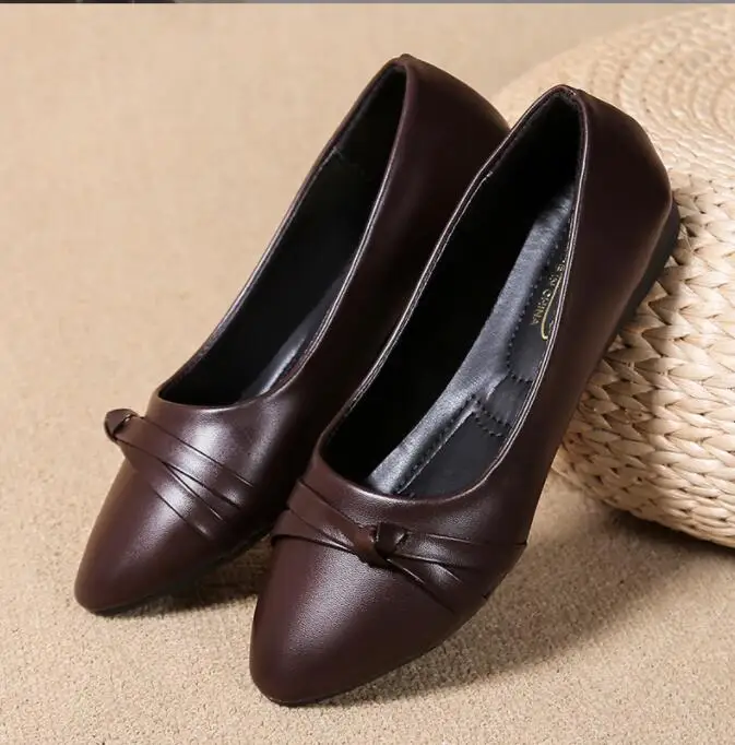 

New Pointed Toe Soft Shallow Sexy Loafers Women Ballet Flats Breathable Slip On Flat Work Shoes Knitted Bow tie Dress Shoes