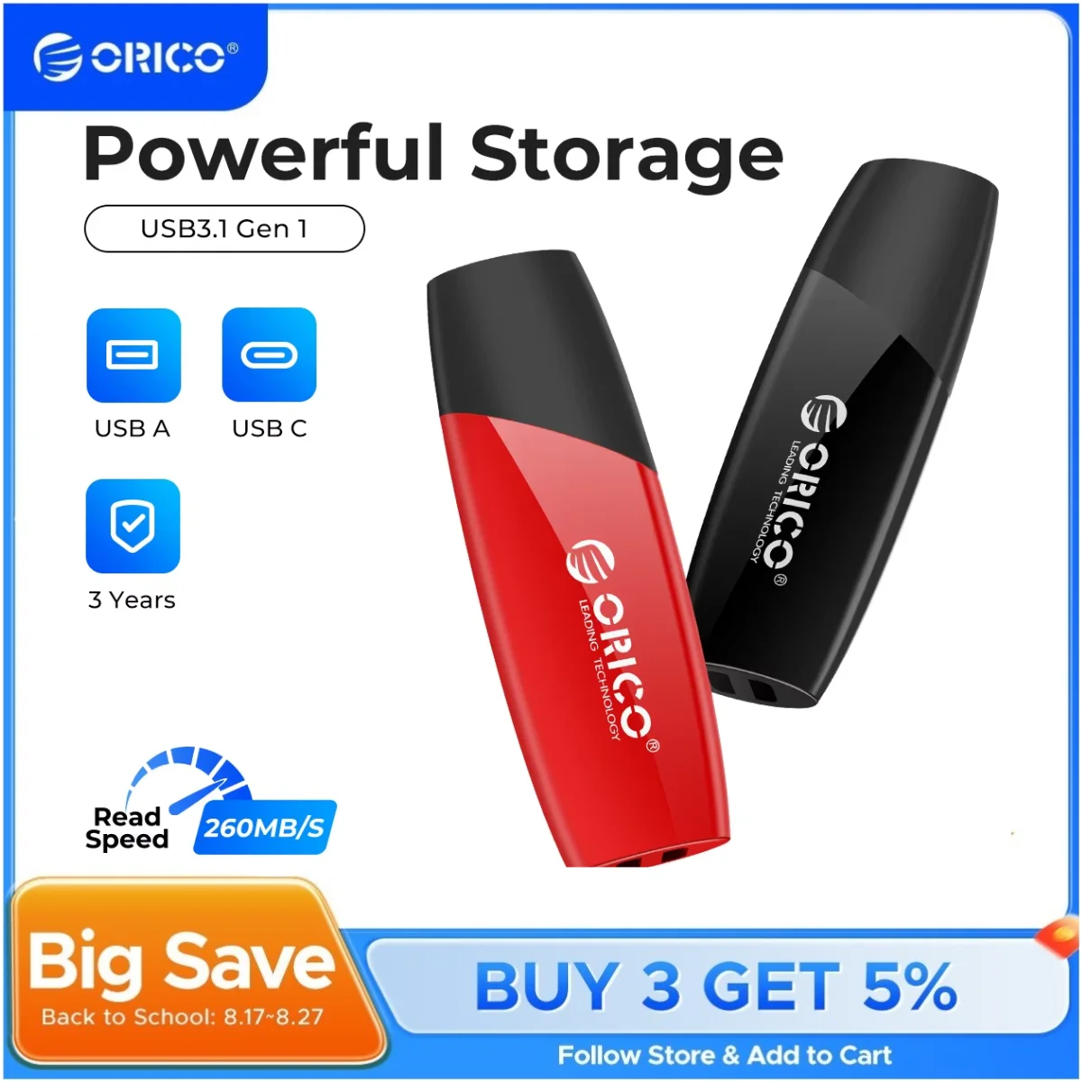 

ORICO New Trend USB3.0 USB флэш-накопители 32 ГБ 64 ГБ 128 ГБ 256 ГБ флэш-накопитель USB 3.0 Stick Pendrive черный красный для внешнего хранения