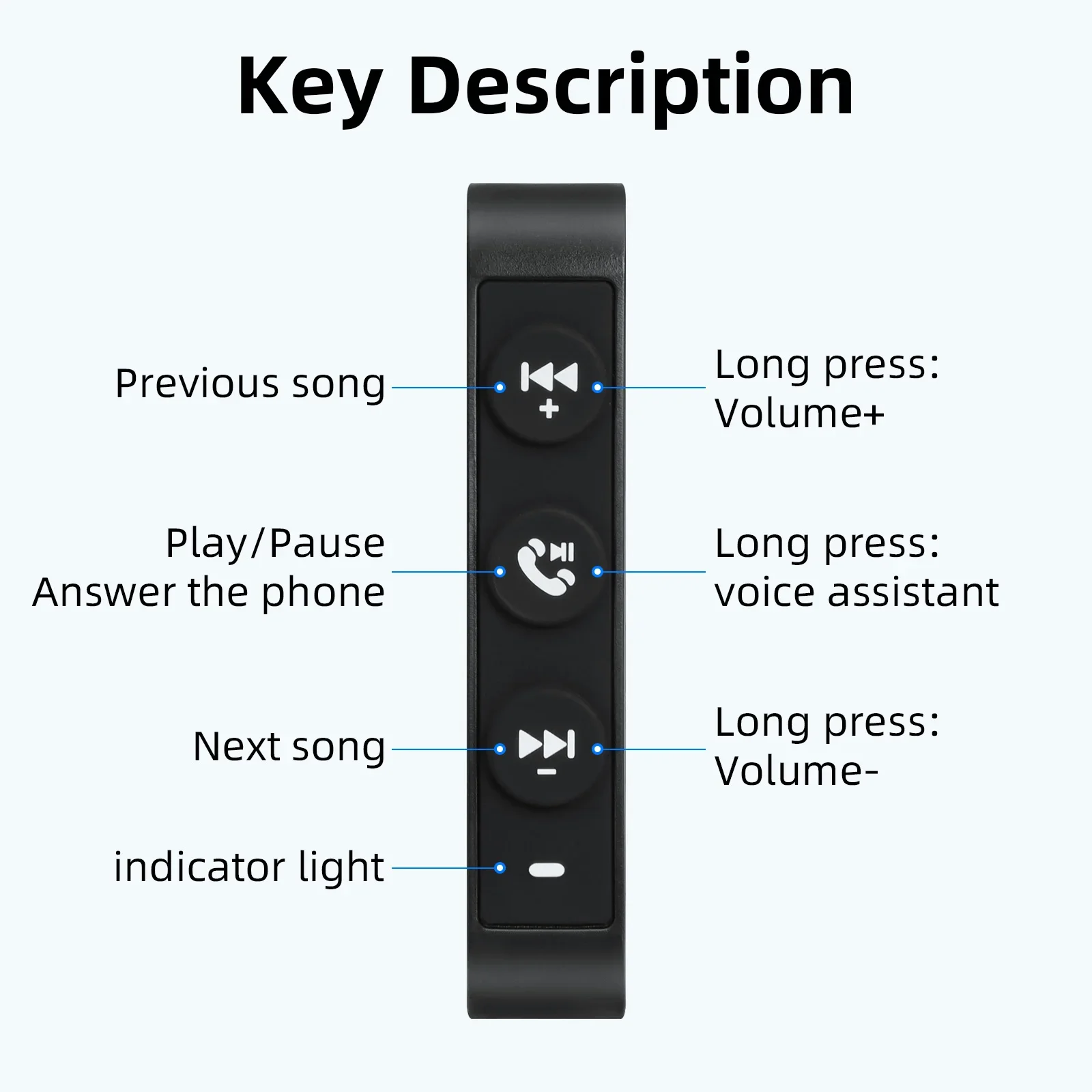 AD Wireless Remote Button Motorcycle Bike Handlebar Media Controller Music Switch Steering Wheel Remote Control For Android IOS