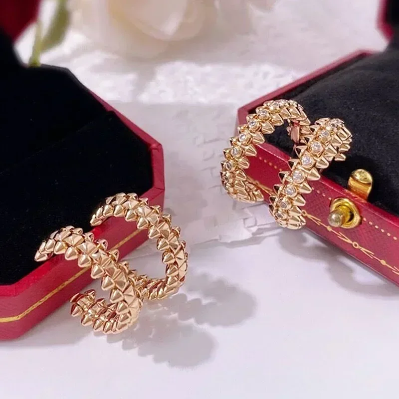 

ZH 2025 Hot Selling 925 Sterling Silver Rotating Rivet Earrings for Women Fashion Personality Punk Luxury Brand Jewelry Gifts