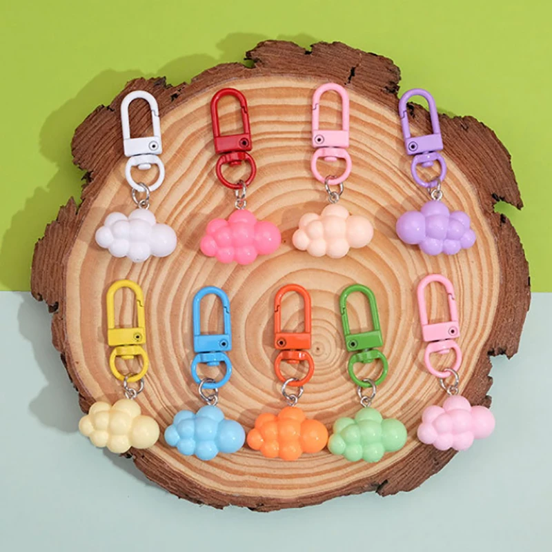 Cute Cloud Resin Keychain Fashion Colorful Cloud Backpack Pendant Accessories Phone Pendant Girl Couple Gift Decoration