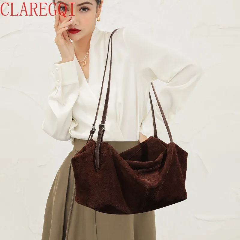 CLAREGQI Fall Bags For Women Fashionable Commuting Shoulder Bags For Women Leather Handbags For Women Large Capacity Suede Bag