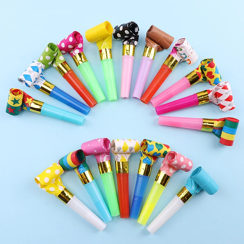 100pcs Colorful Noisemakers - Make Your Birthday Party Unforgettable with Fun Blowouts & Horns! Garland