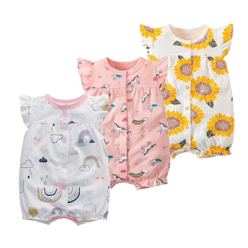 Bodysuit for Newborn Baby Romper Boys Girls Clothes Summer 100% Cotton Pure Baby Bodysuits Soft Short Sleeve Toddler Jumpsuit