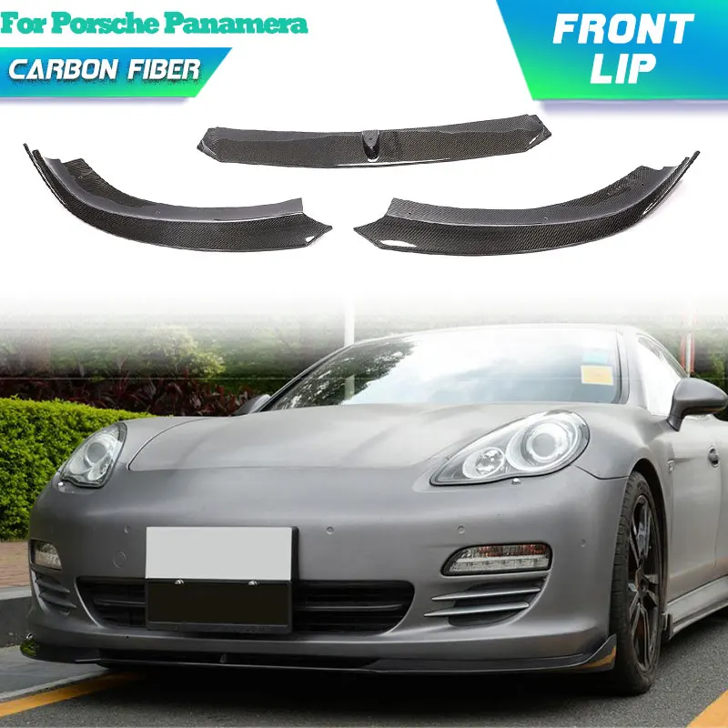 

Full Carbon Fiber Car Front Bumper Lip Spoiler for Porsche Panamera S 2010-2013 Racing Front Chin Apron Lip Splitters Body Kits
