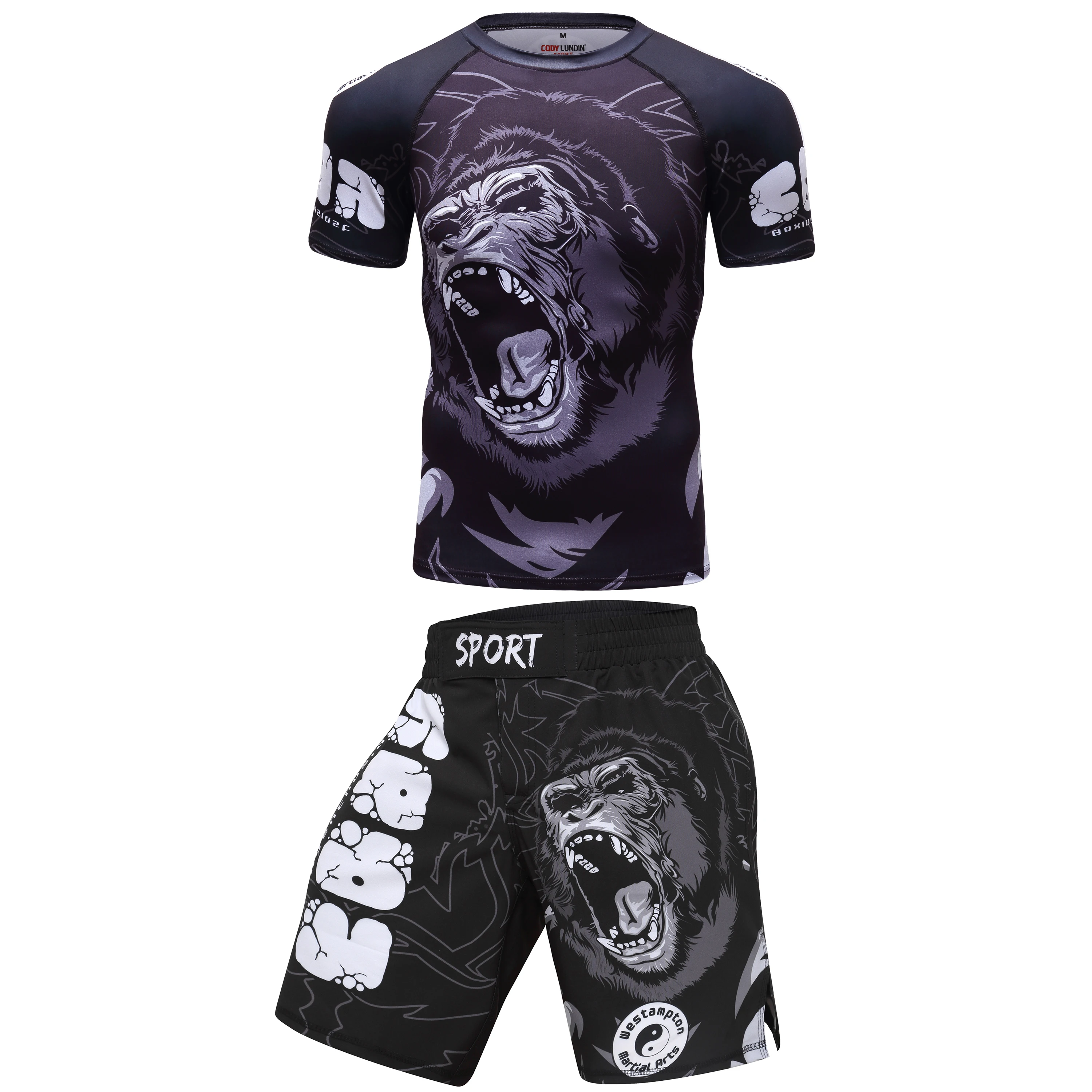 Cody Fighting Club Uniforme com Logotipo Personalizado, Jiu Jitsu, T-shirt, Boxe, Muay Thai, Esportes, Competição, Fitness, MMA Sports Set