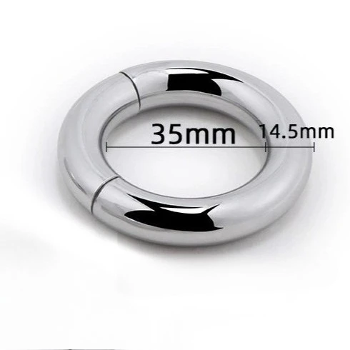 Metal Penis Ring Magnetic Ball Stretcher Stainless Steel Silver Cock Ring Weighted Exercise Scrotum Pendant Bondage Sex Toys Men view 6