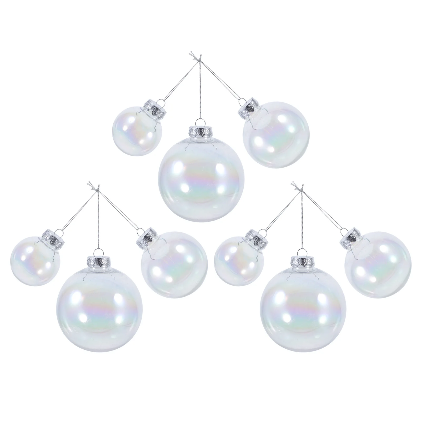 

9Pcs Xmas Hanging Balls Iridescent Christmas Tree Ornaments Decorative Ball Pendants for Festive Holiday Party Home Decor
