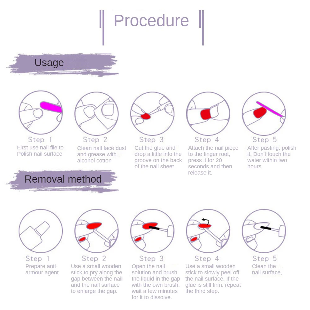 Einfach zu bedienen gepresste falsche Nägel haltbare französische falsche Nägel stilvolles Design natürlich aussehendes Ergebnis Nagel chips kurze Nagel maniküre