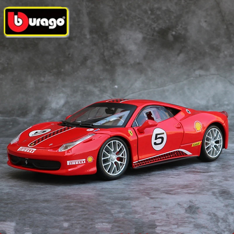 

Bburago 1:24 Ferrari 458 Challenge Alloy Sports Car Model Diecast Metal Super Racing Vehicles Car Model Simulation Kids Toy Gift