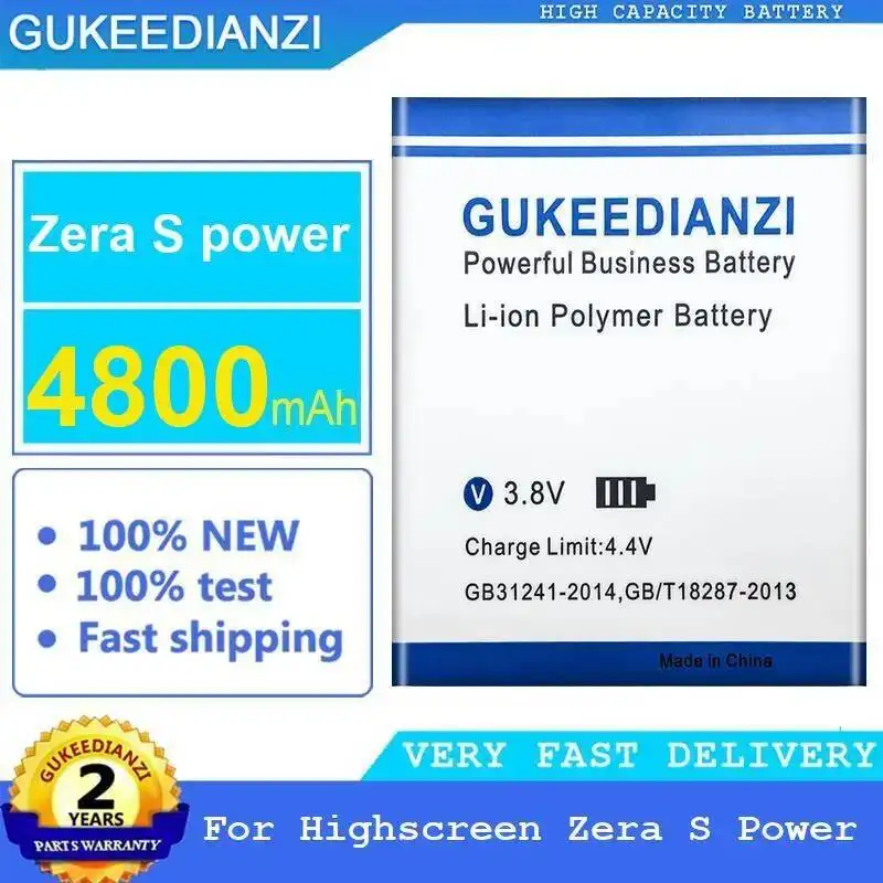 

Good Low-Temperature Performance Mobile Phone Battery 4800mAh Reliable Power For Highscreen Zera S Power