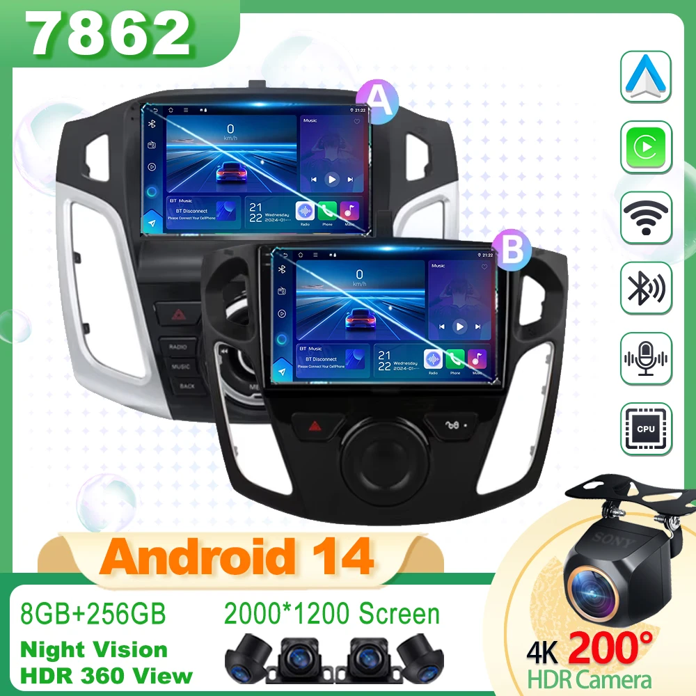 

Android Radio Carplay For Ford Focus 3 2011-2019 Car Radio Multimedia Video Player Navigation stereo GPS Android 13 No 2din dvd