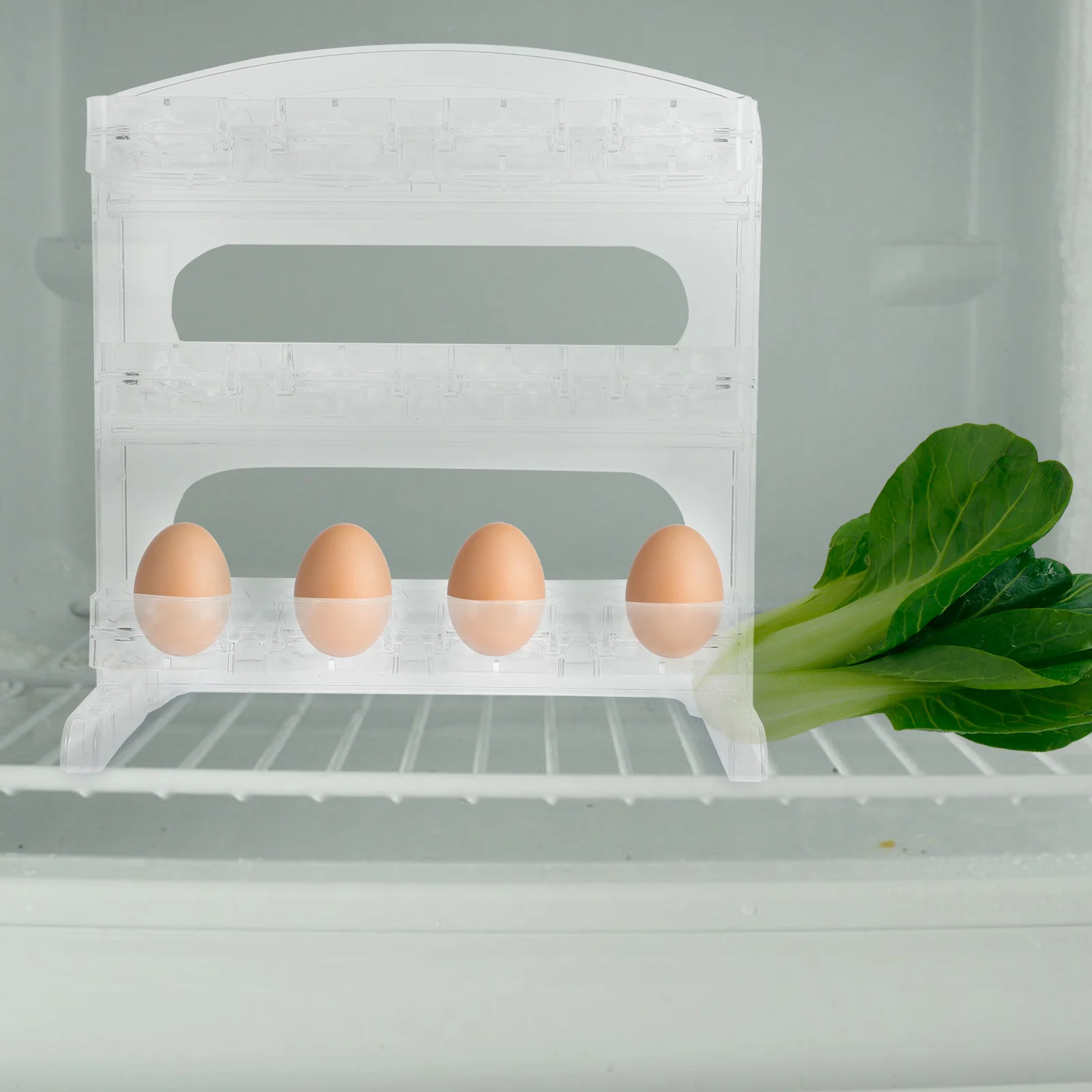

Egg Storage Box for Refrigerator Compact Egg Container Holder Tray Organizer Fridge Keeper Space Saving Clean Kitchen Home