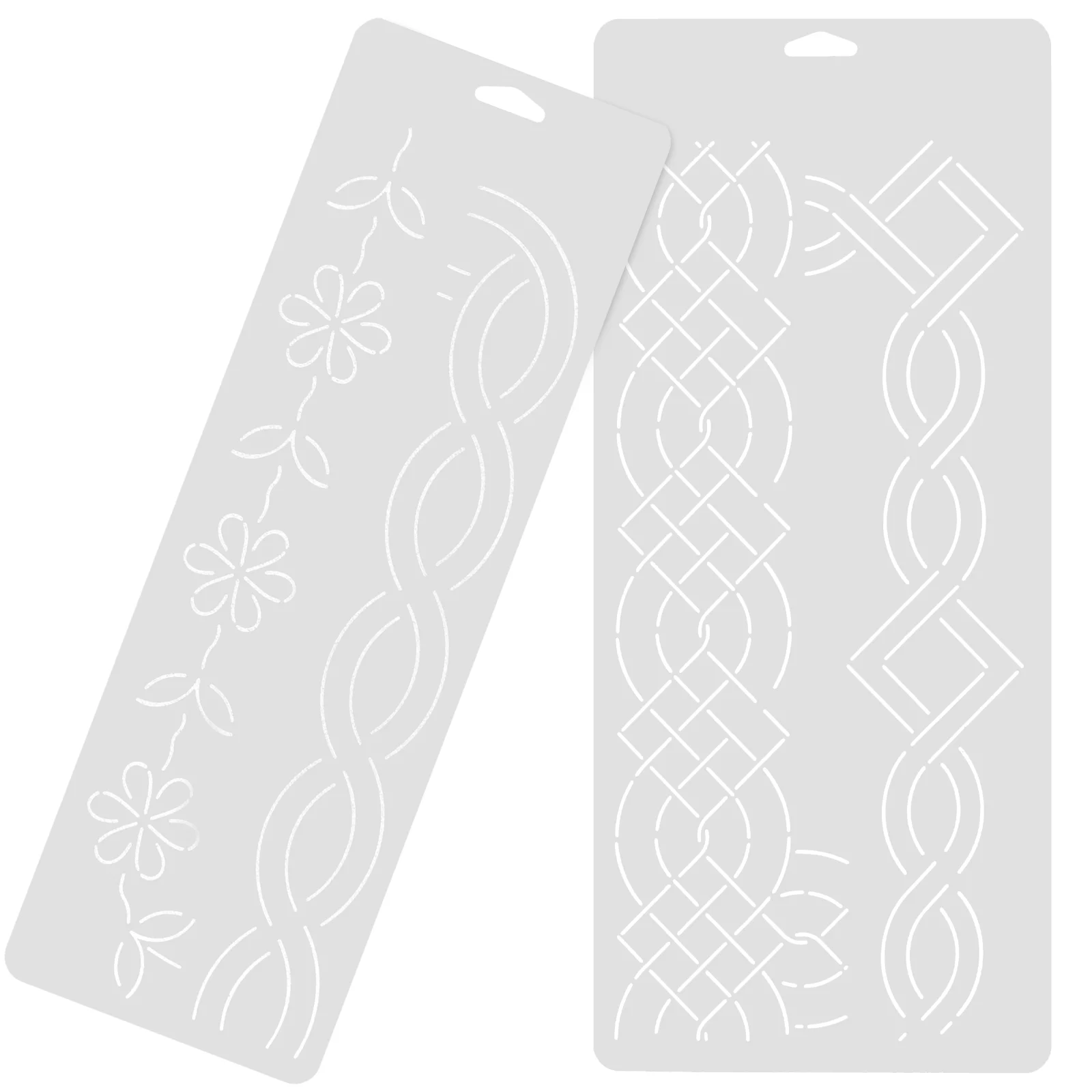 2 Pcs Embroidery Template Plastic Templates Sewing Shaped Quilting Sports Guidelines Tool DIY Office