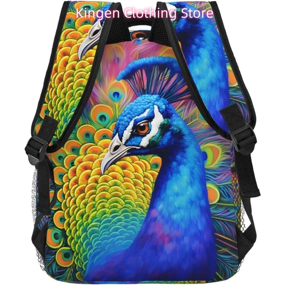 Bolsa para laptop de volta às aulas, pavão fofo, leve, mochila para laptop, leve, multiuso, viagem, casual, unissex, colega