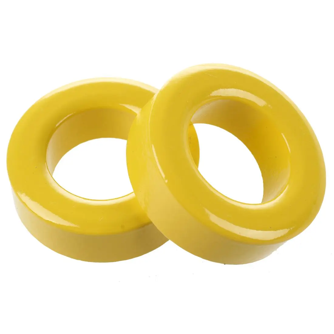 

New!! 2 Pcs 33mm x 19mm x 11mm Yellow White Iron Core Ferrite Rings Toroid