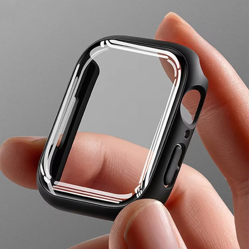 1-2pcsGlass + غطاء لساعة أبل 46 مللي متر 42 مللي متر 40 مللي متر 45-41-38-44 مللي متر حامي الشاشة iwatch سلسلة 10 9 8 7 6 5 3 SE اكسسوارات #1