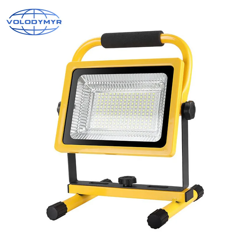 VOLODYMYR LED Rechargeable Portable Work Light 80W with Stand Waterproof Floodlight for Outdoor Camping Hiking Garage Emergency
