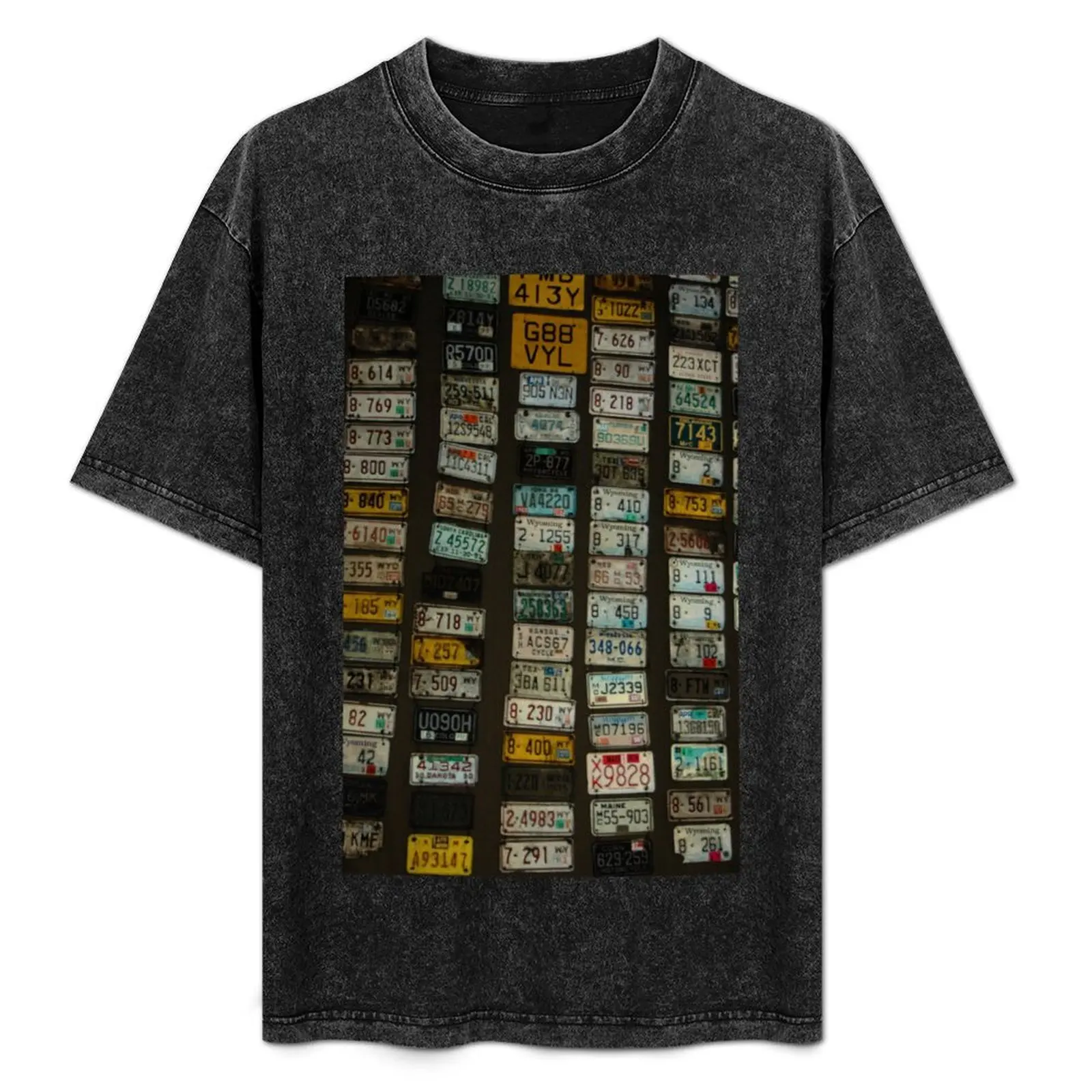 

License Plates T-Shirt summer top plain mens t shirts casual stylish