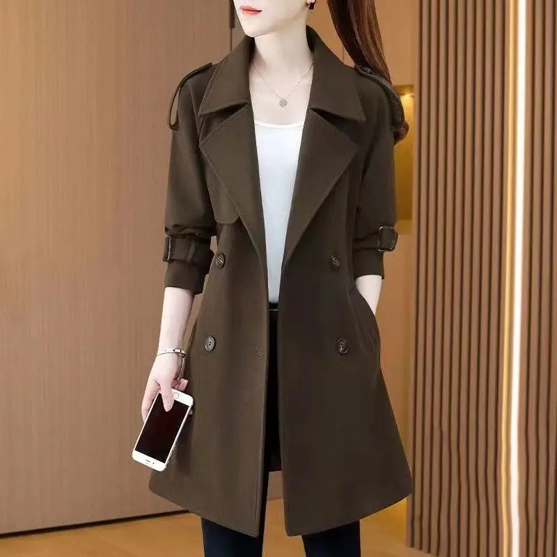 2027 New Jacket Female Explosion Windbreaker Coat Women's Spring Autumn Long Fashion Outcoat Temperament Foreign Overcoat Tops