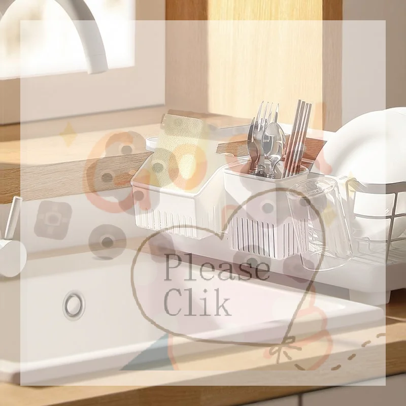 【HG】1PCS/2PCS Utensil Draining Basket PP Cutlery Dryer Holder Tableware Organizer Sink Rack For Kitchen Accessories