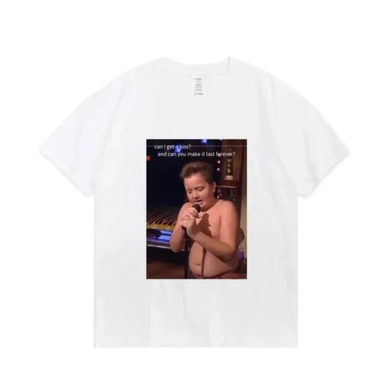 Męska koszulka T-shirt Damska koszulka z nadrukiem Gibby śpiewający z Icarly Meme Urocza koszulka streetwearowa na co dzień dla par z okrągłym dekoltem w stylu hip-hop