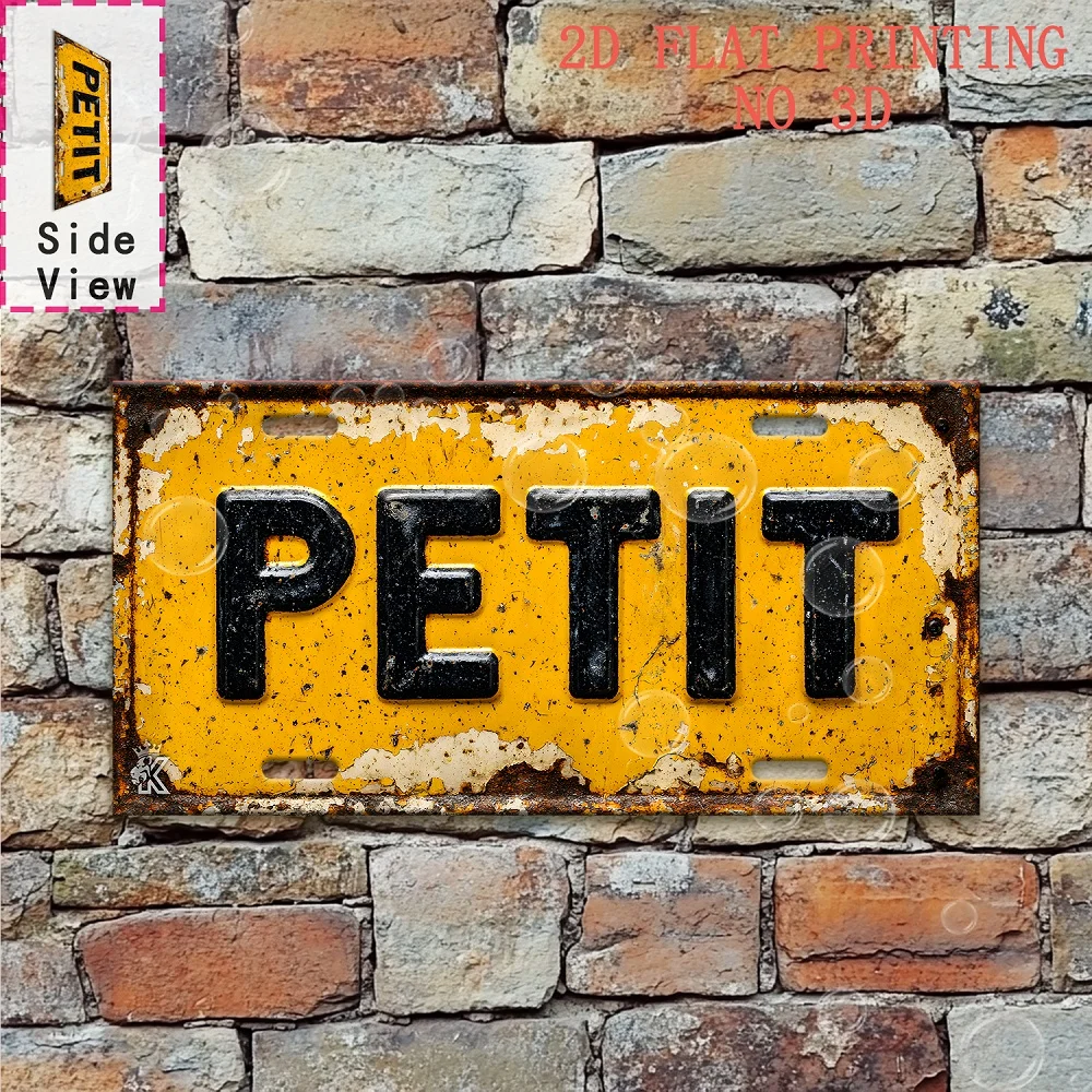 2D Flat,Outdoor Plaques and Wall Art, 1pc, Retro Surname 