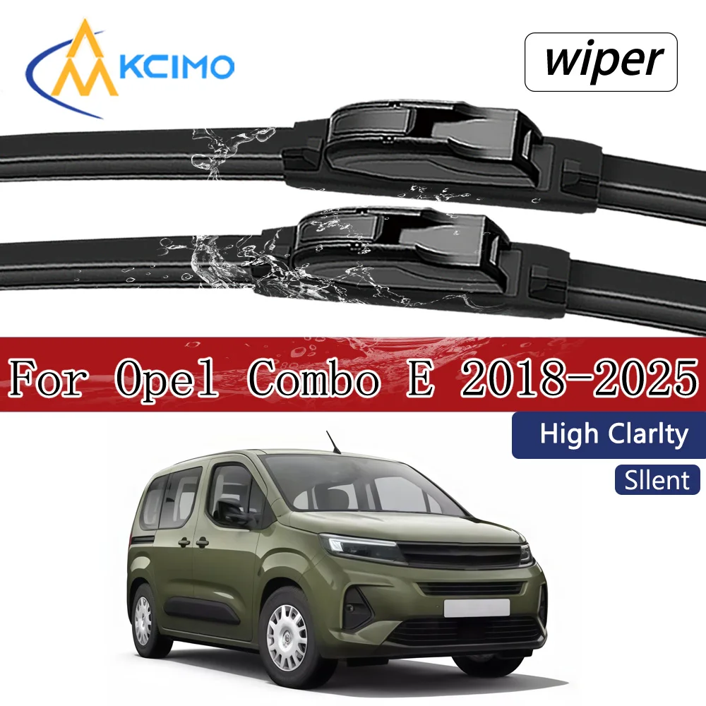 

Set of 2 Rubber Windshield Wiper Blade For Opel Combo E K9 2018-2025 Wiper Blades All-Season Clear Vision Direct Fit