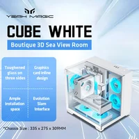 Yeah Magic Cube Gaming PC Case – Columnless Panoramic MicroATX / Mini-ITX Chassis