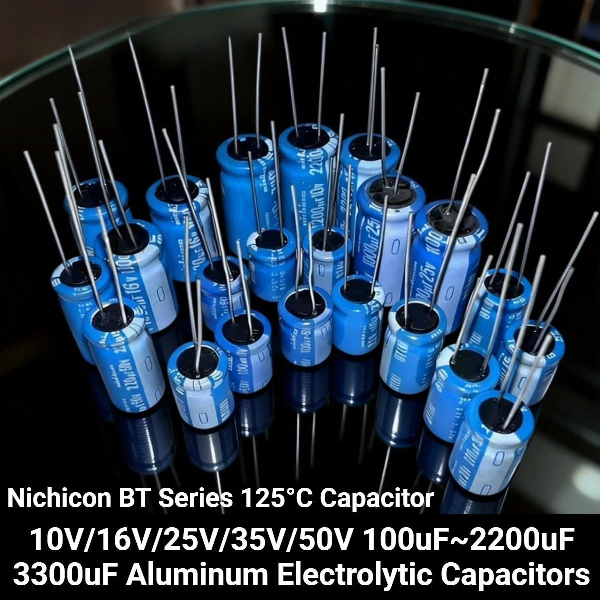 Nichicon BT Series125 ° Конденсатор C 10 В/16 В/25 В/35 В/50 В 100 мкФ ~ 2200 мкФ 3300 мкФ высокоточные алюминиевые электролитические конденсаторы