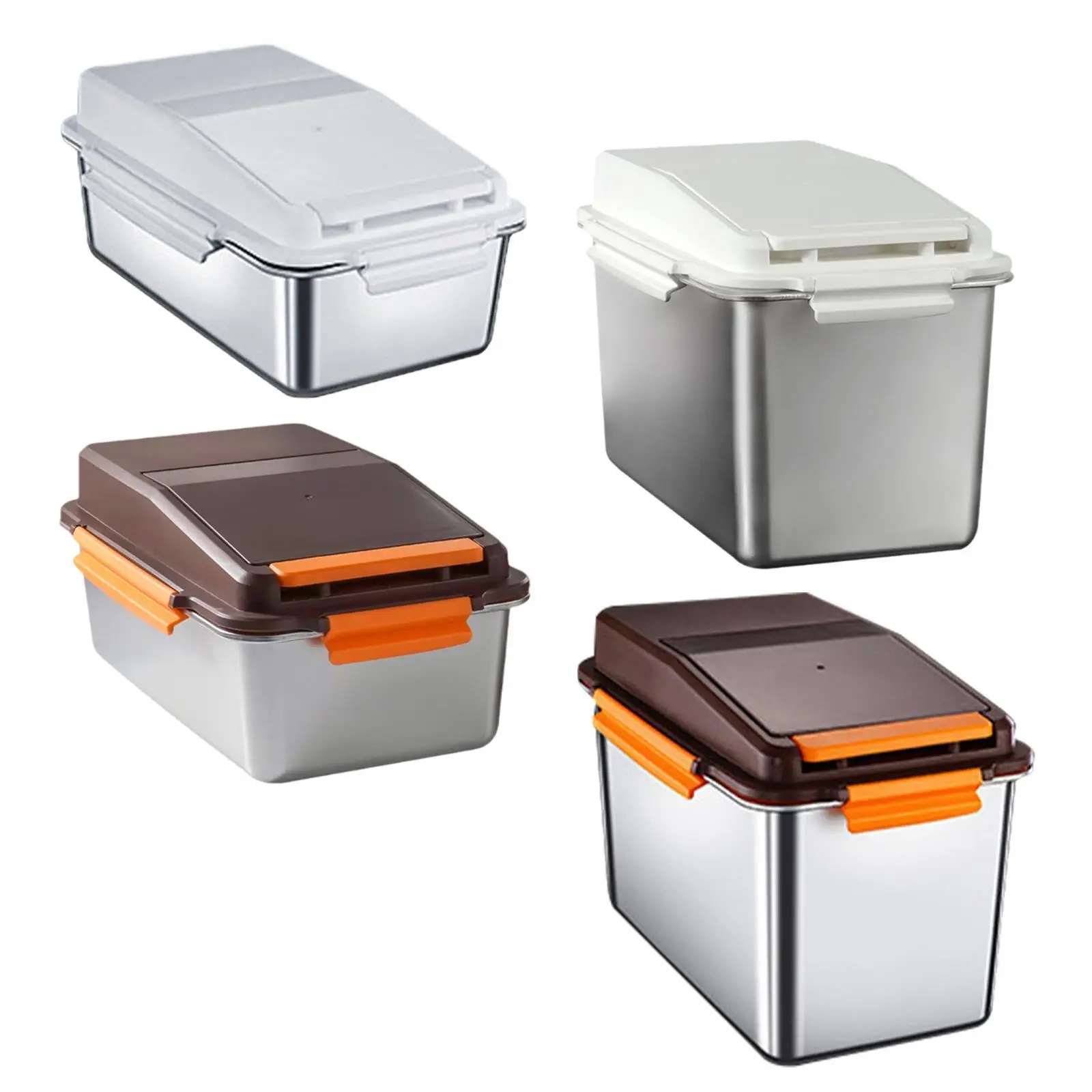 

Grain Storage Bin Stainless Steel Food Storage Container Rice Bucket Cereal Dispenser Bucket Household Pet Food Storage Box