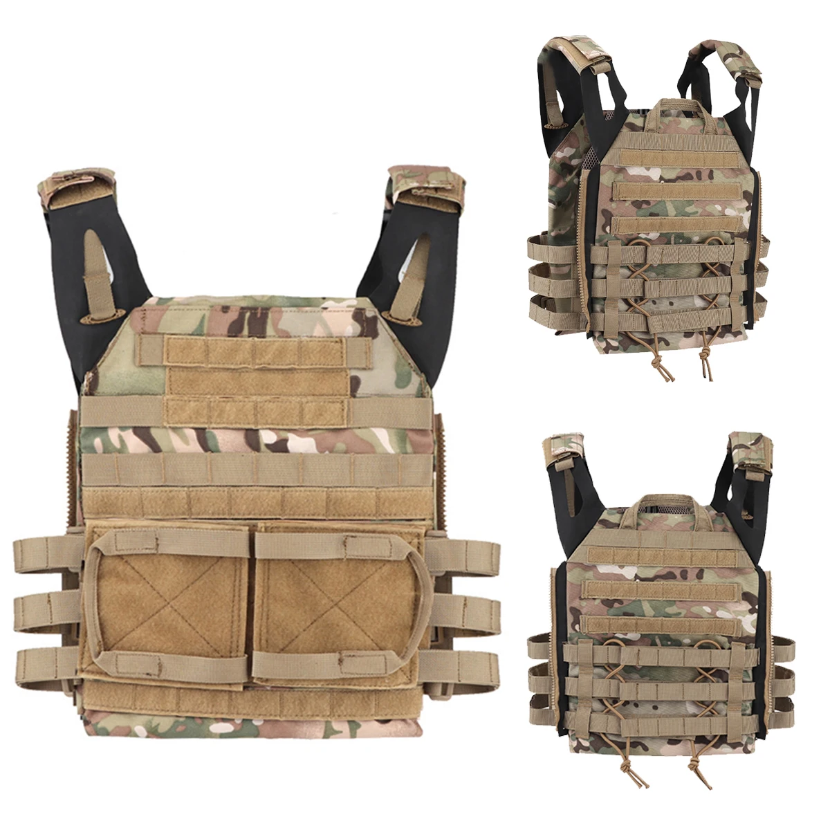 Airsoft Paintball Quick Release Tactical Vest, Multifunctional Expandable Outdoor Protection JPC Amphibious Combat Vest